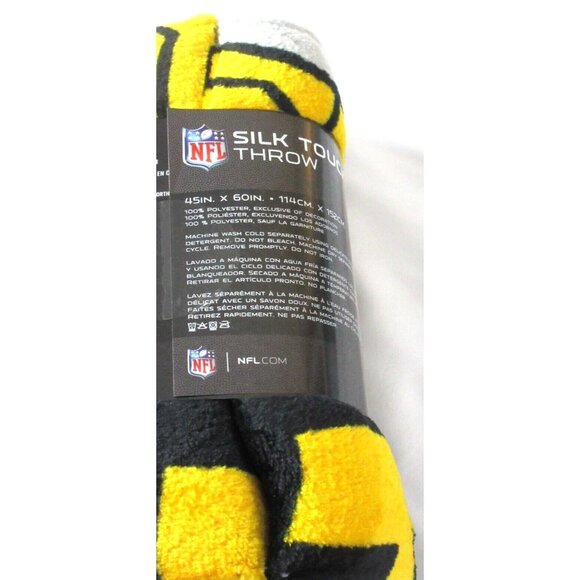 NFL Pittsburgh Steelers Silk Touch Throw Fleece Blanket 45 x 60 in NWT - Picture 3 of 4